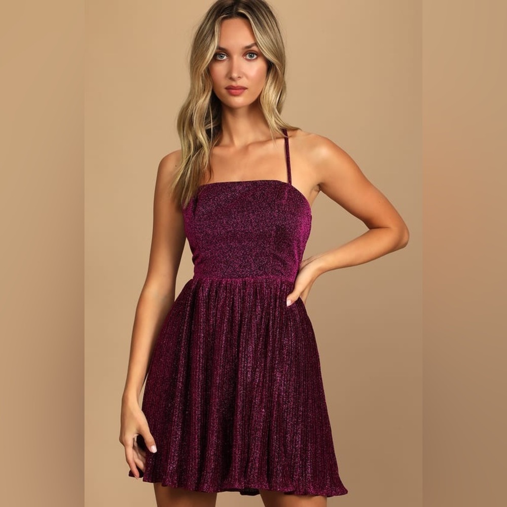 Lulus Sparkly Purple Hoco Dress